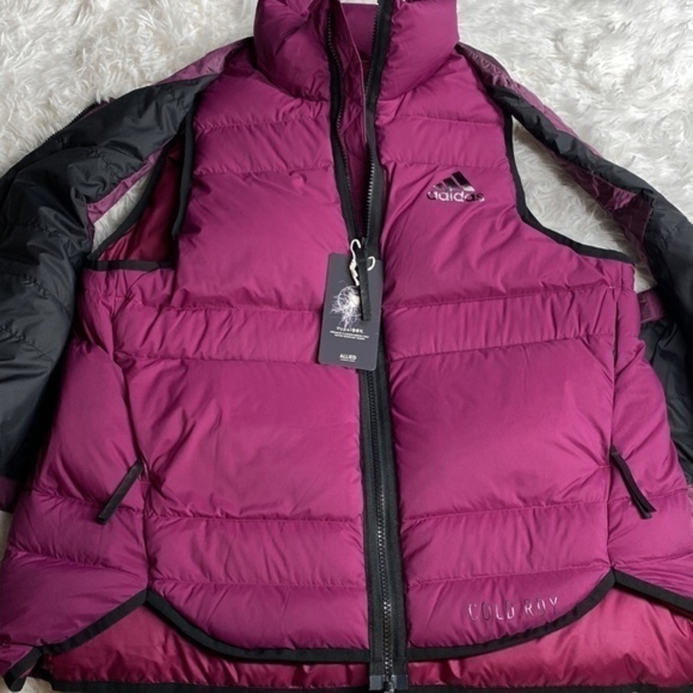 Adidas W down vest C.R. in power berry size small NWT - Picture 7 of 16